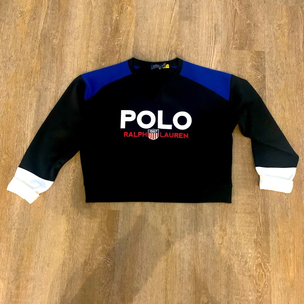 Polo Ralph Lauren Black and Blue Sweatshirt size xl